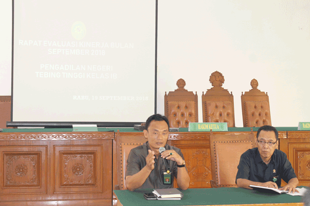 Rapat Bulanan Bulan September 2018 di Pengadilan Negeri Tebing Tinggi