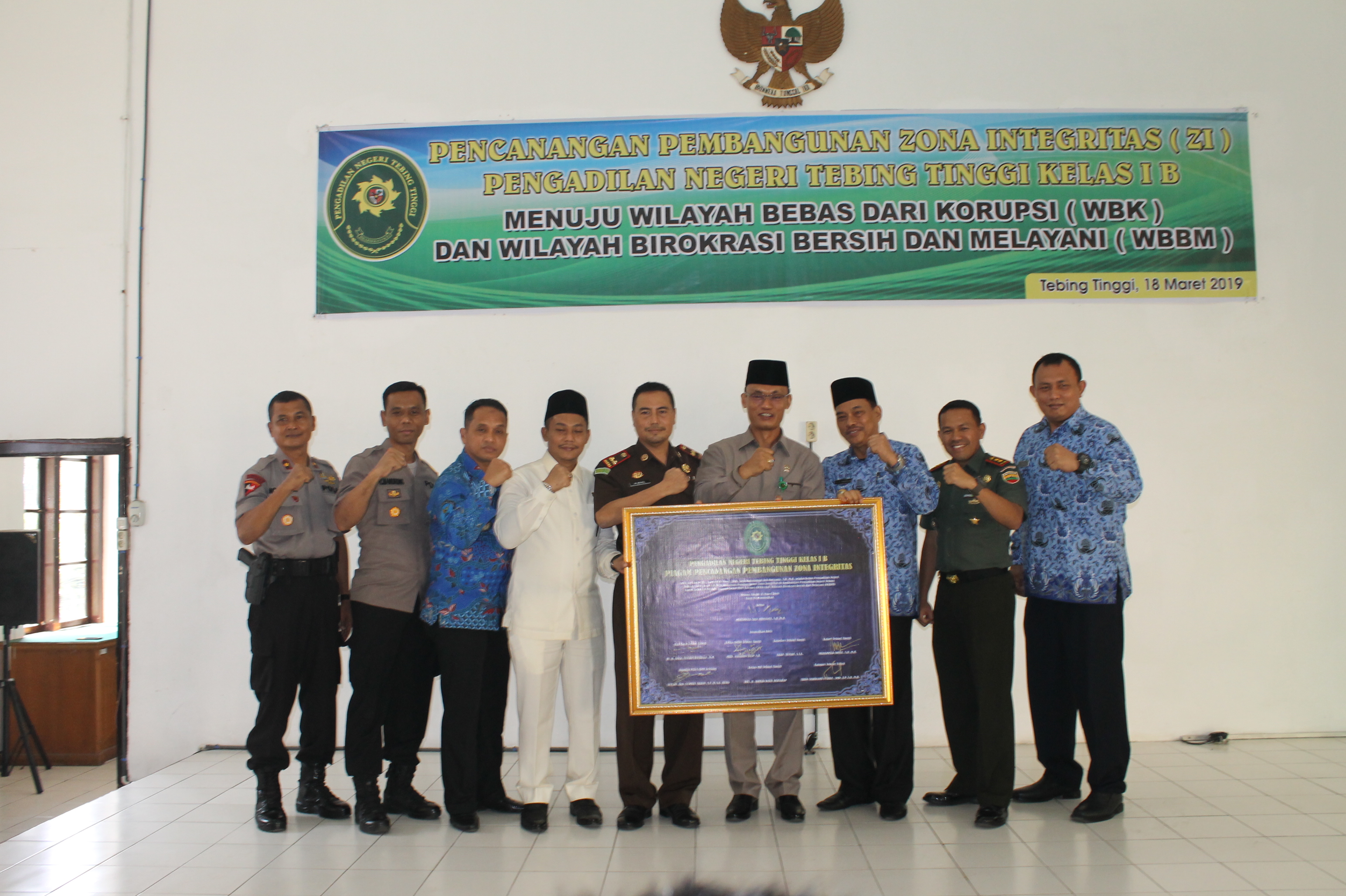 Pencanangan Pembangunan Zona Integritas (ZI) Pengadilan Negeri Tebing Tinggi Kelas I B menuju Wilayah Bebas dari Korupsi (WBK) dan Wilayah Birokrasi Bersih dan Melayani (WBBM) 