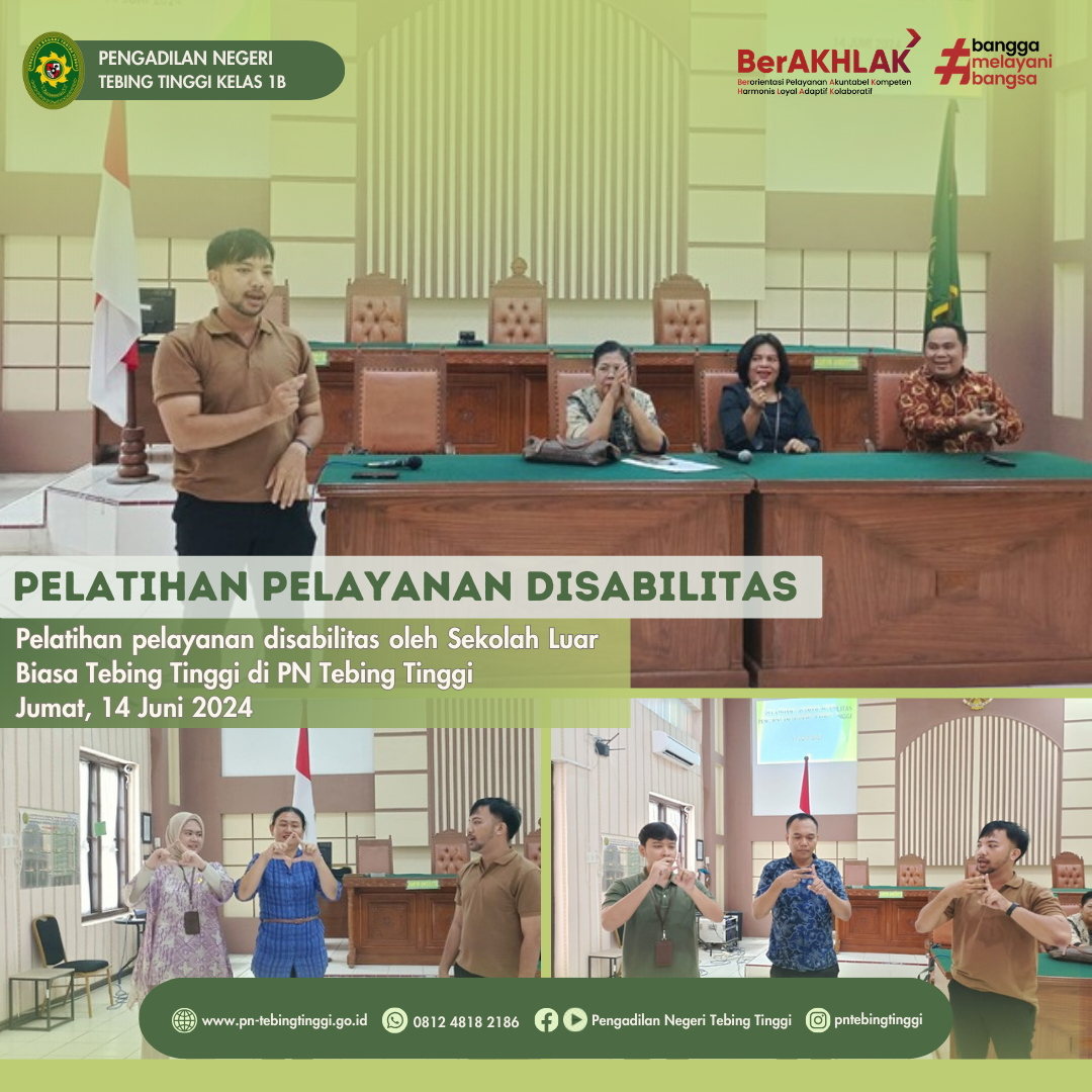 Pelatihan Pelayanan Disabilitas di Pengadilan Negeri Tebing Tinggi