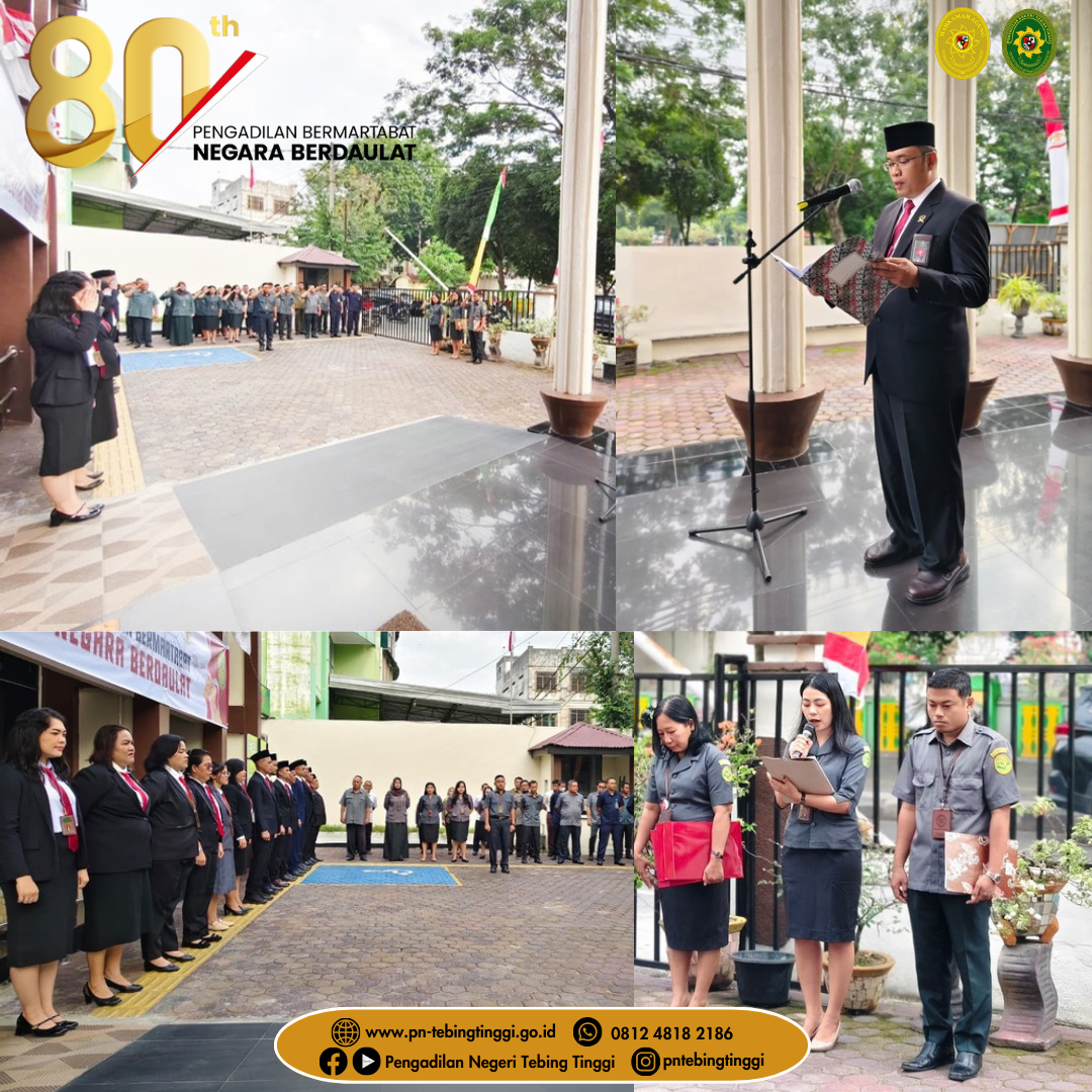 Upacara Peringatan Hari Ulang Tahun Mahkamah Agung RI ke-80 di Pengadilan Negeri Tebing Tinggi Kelas IB