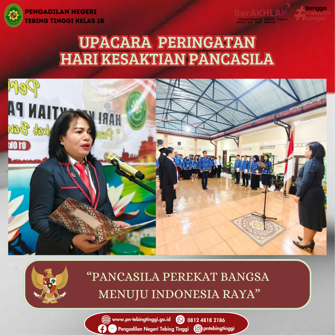 Upacara Peringatan Hari Kesaktian Pancasila Pengadilan Negeri Tebing Tinggi